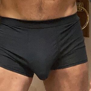 Hanes custom fit flex, black , trunks, medium